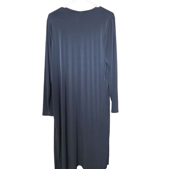 Torrid plus size 1 = 1X Blue duster jacket open front side slits 44” long - Picture 5 of 6